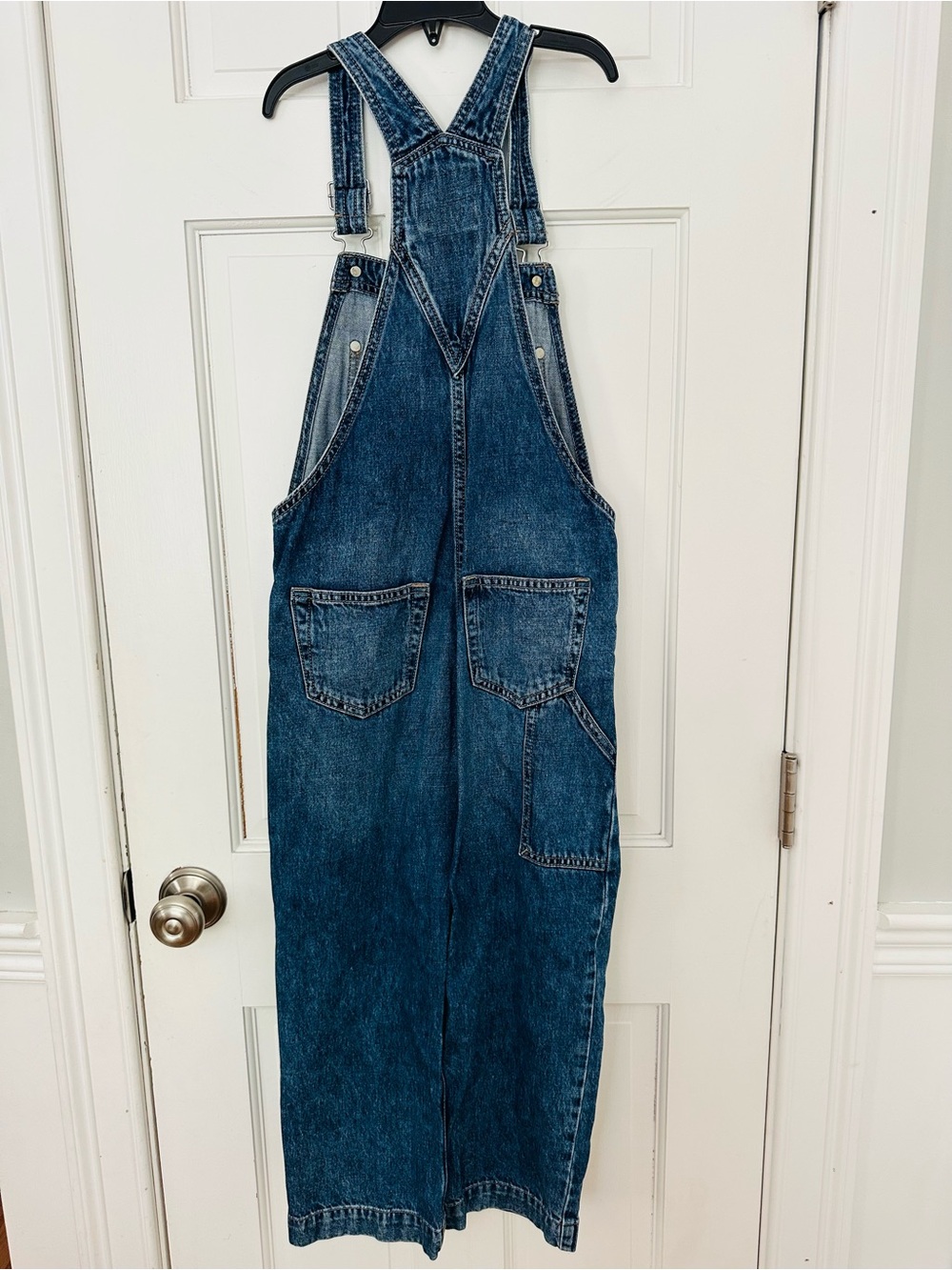 Gap Kids Medium-Wash Denim Overall Straight-Leg Pants Sz M (8-9) - Picture 7 of 9